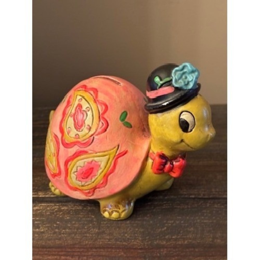 VINTAGE 1967‎ Ceramic Psychedelic Hippie Turtle Bank made in Japan - Picture 2 of 12